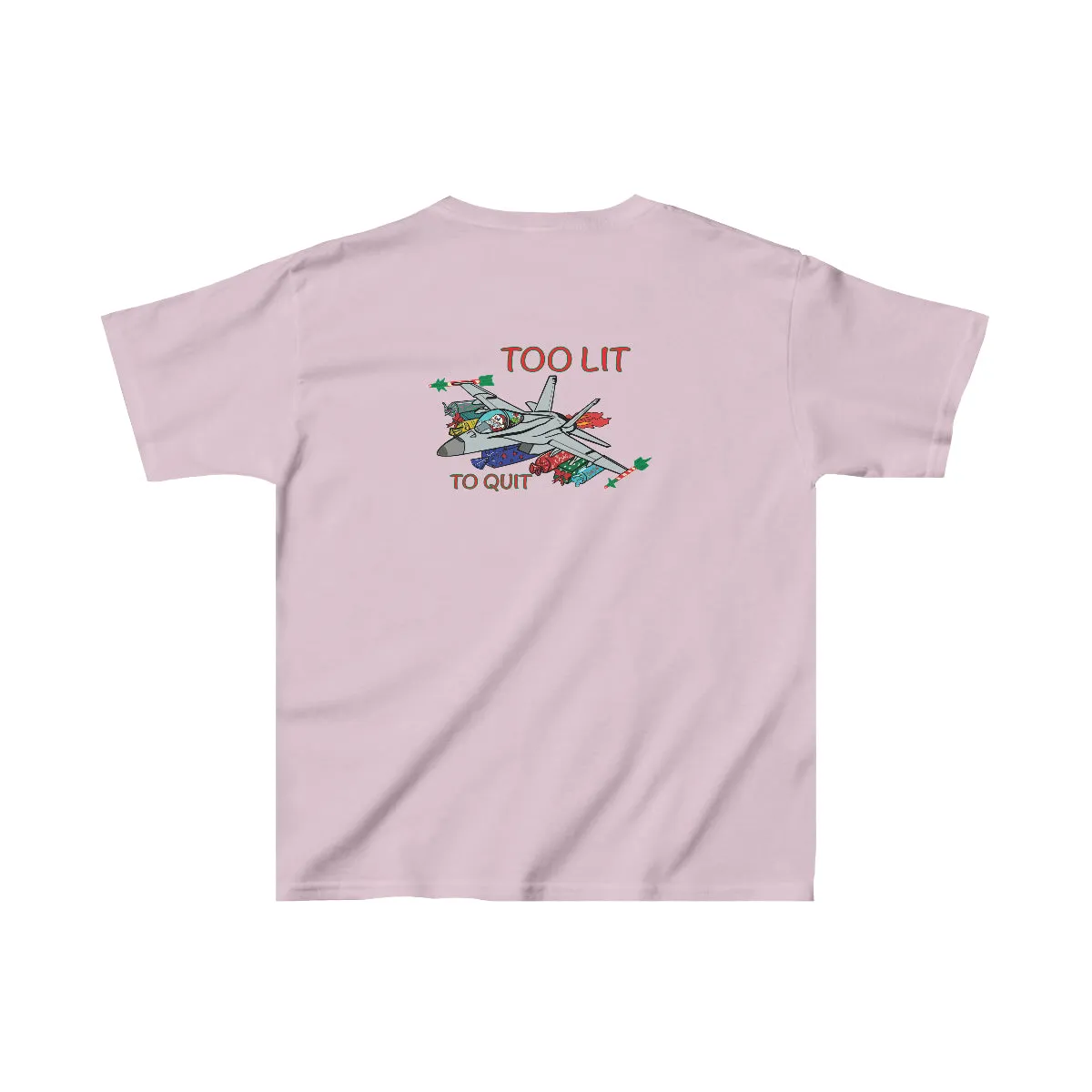 Kids F-18 Christmas Too Lit To Quit Tee