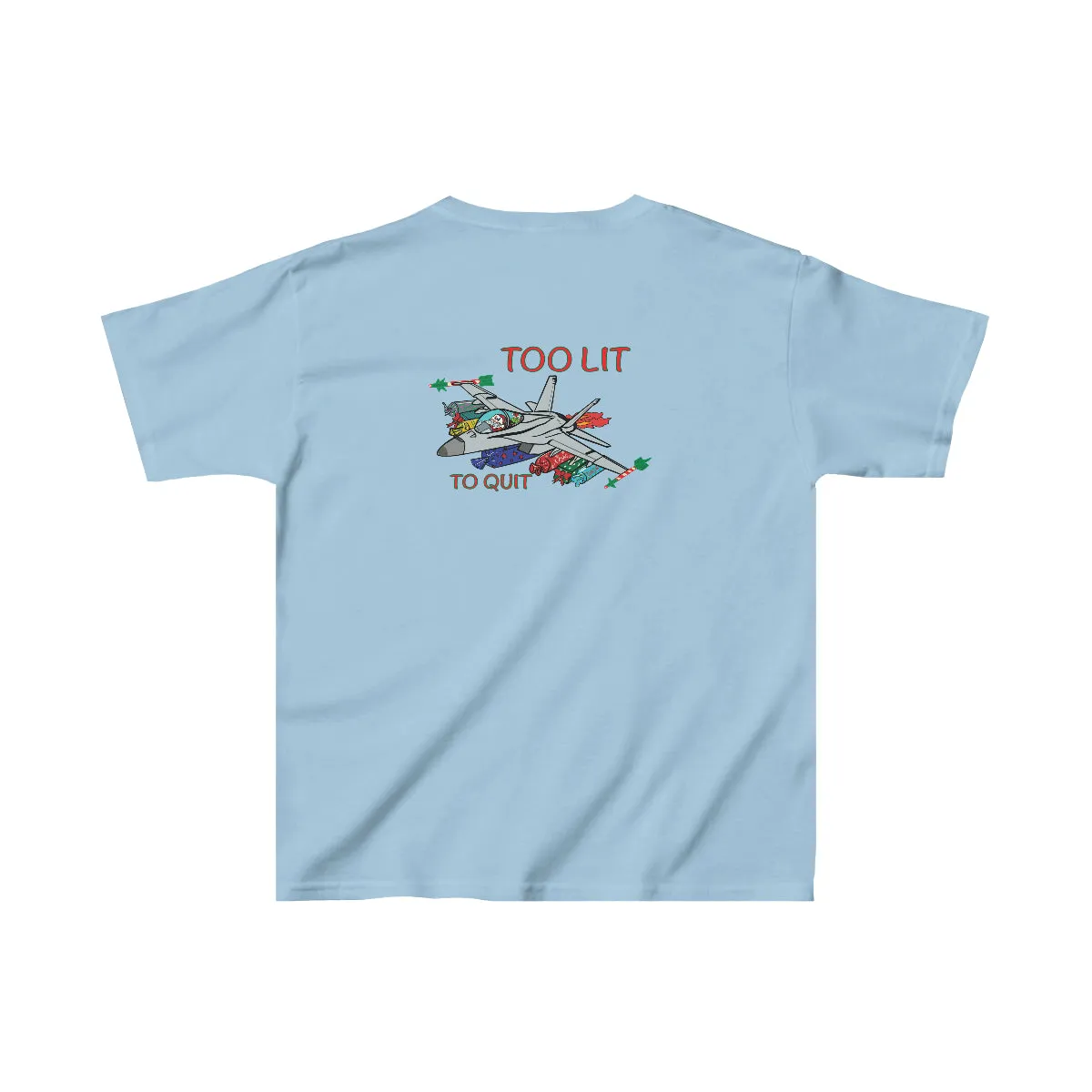Kids F-18 Christmas Too Lit To Quit Tee