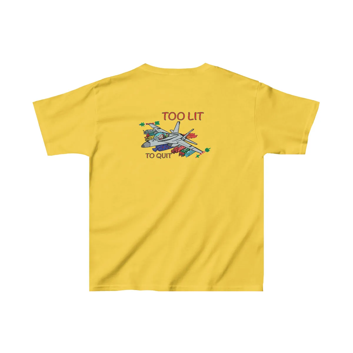 Kids F-18 Christmas Too Lit To Quit Tee