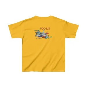 Kids F-18 Christmas Too Lit To Quit Tee