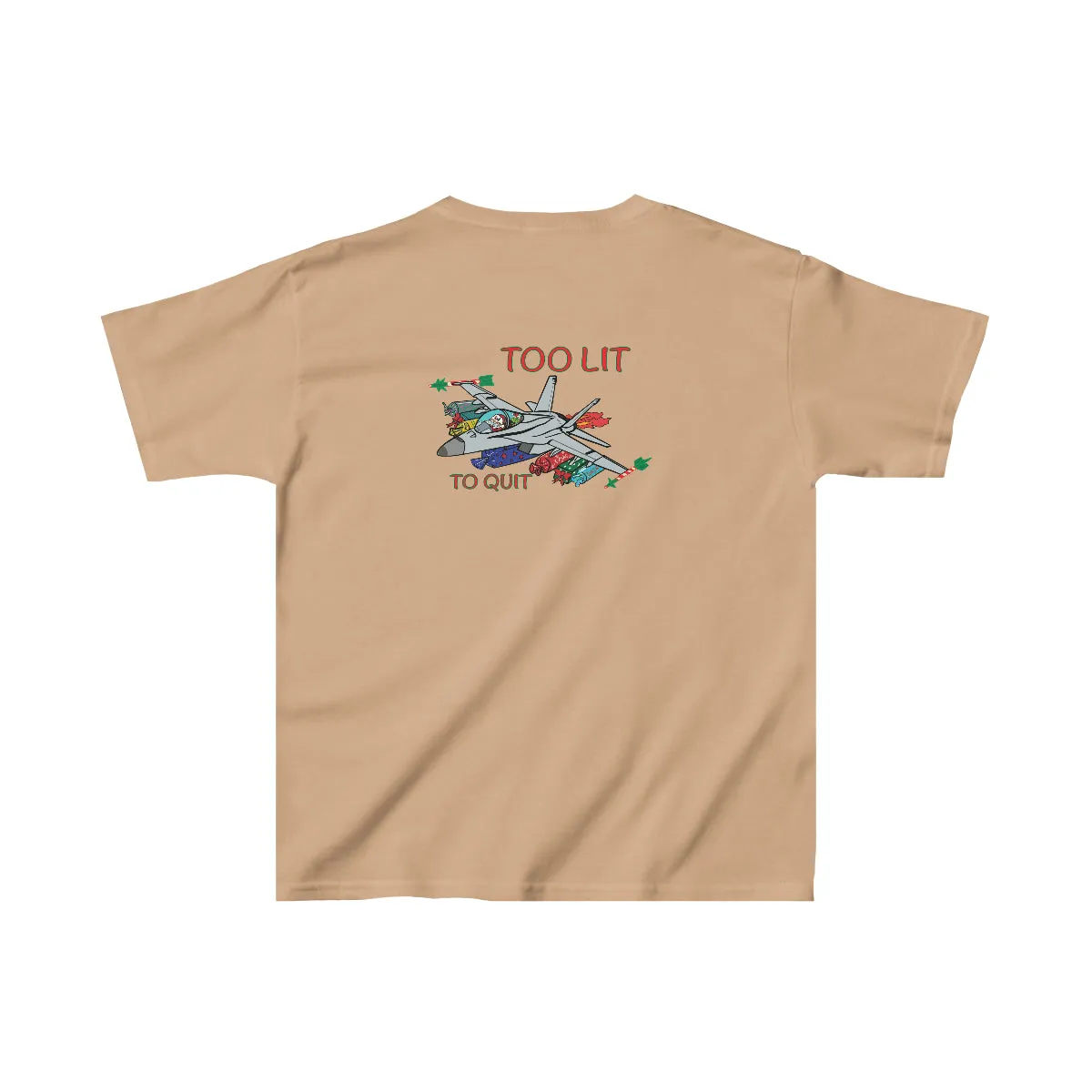 Kids F-18 Christmas Too Lit To Quit Tee