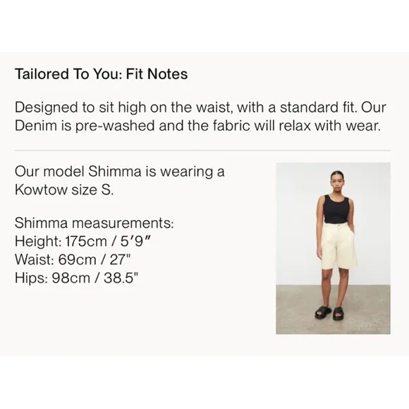 Kowtow Journey Shorts in Greige Denim