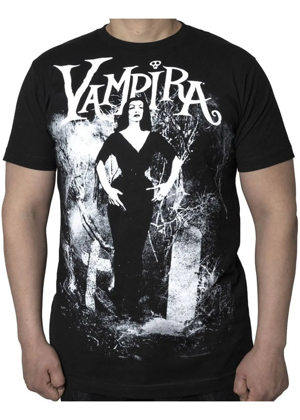 Kreepsville Vampira Cemetery Mist T-Shirt Black