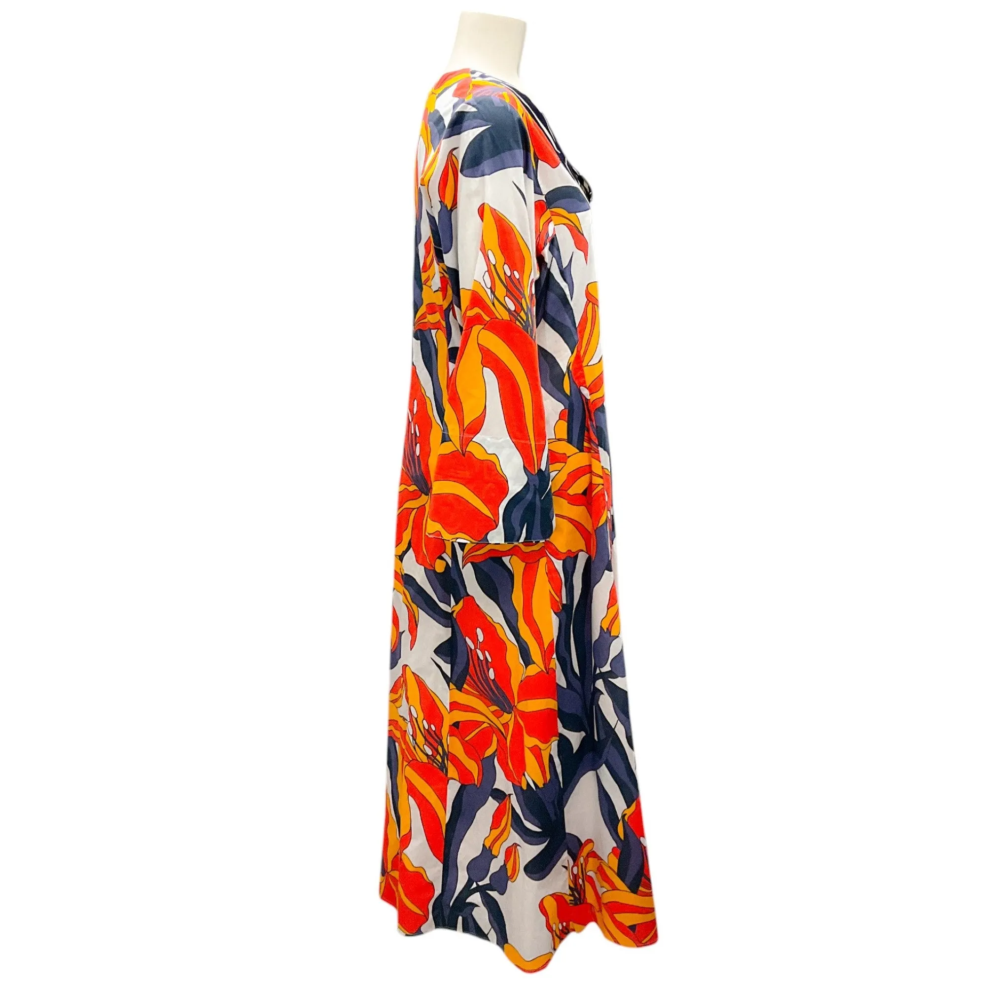 La Prestic Ouiston White Multi Printed Cotton Marly Dress