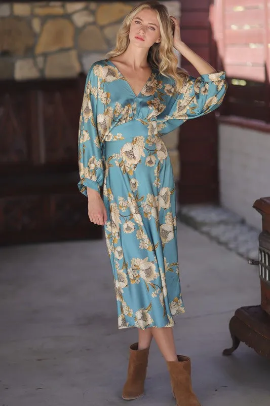 La Verne Satin Midi Dress