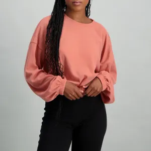 Ladies Waffle Pullover - Pink
