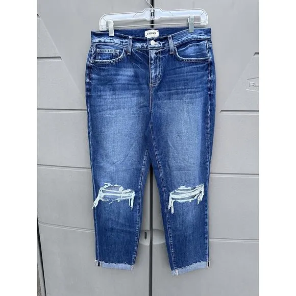 L'AGENCE Olga High Rise Cigarette Cuffed Cropped Straight Jeans Sz 29 NWOT