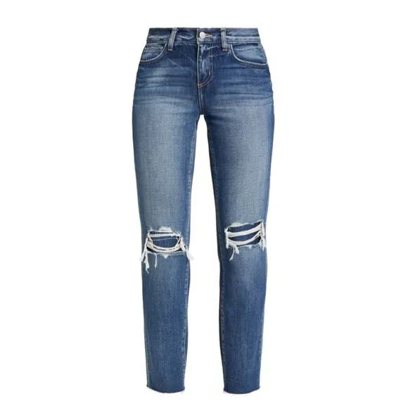 L'AGENCE Olga High Rise Cigarette Cuffed Cropped Straight Jeans Sz 29 NWOT