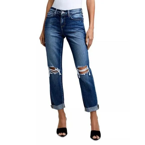 L'AGENCE Olga High Rise Cigarette Cuffed Cropped Straight Jeans Sz 29 NWOT