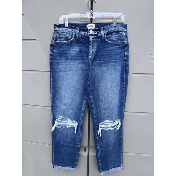 L'AGENCE Olga High Rise Cigarette Cuffed Cropped Straight Jeans Sz 29 NWOT