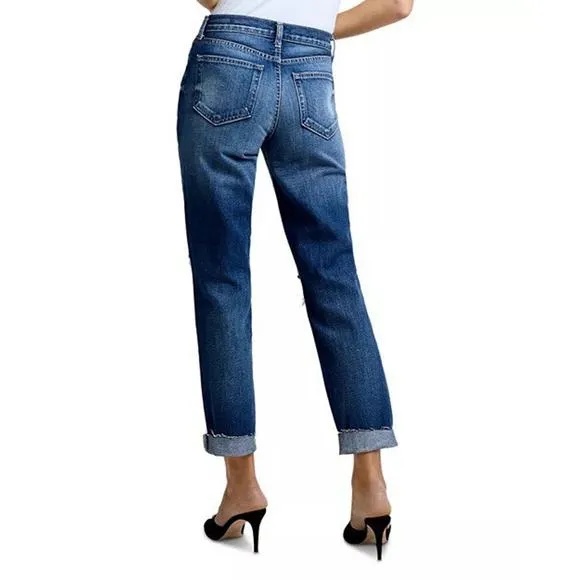 L'AGENCE Olga High Rise Cigarette Cuffed Cropped Straight Jeans Sz 29 NWOT