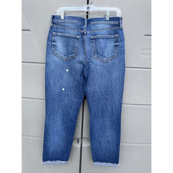 L'AGENCE Olga High Rise Cigarette Cuffed Cropped Straight Jeans Sz 29 NWOT