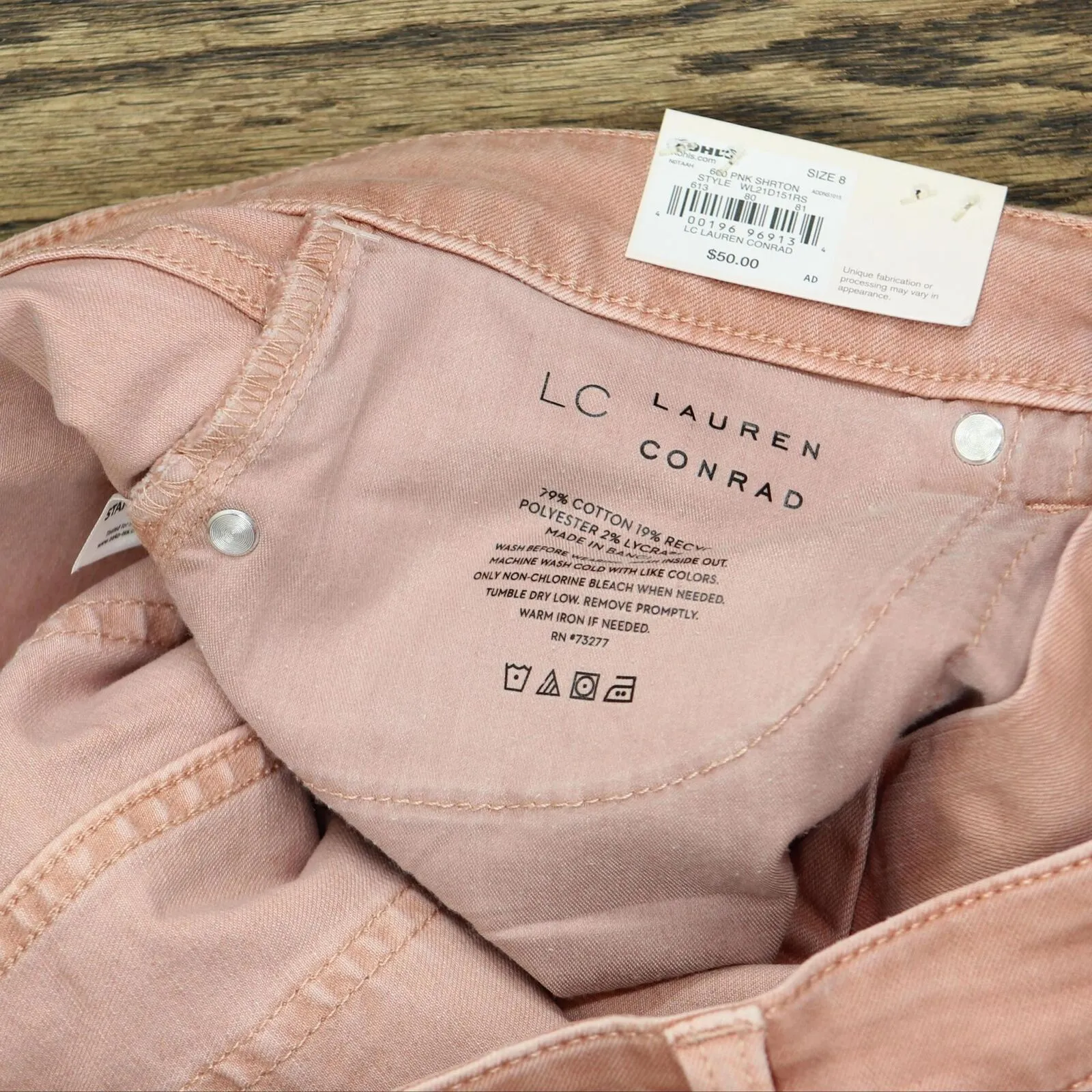 Lc Lauren Conrad Women's Perfect Vintage Super High-Waist Crop Jeans Pink 8