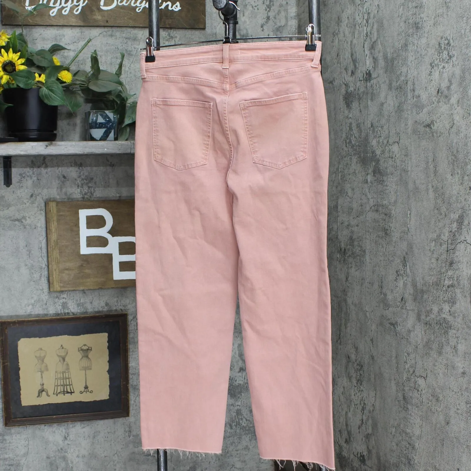 Lc Lauren Conrad Women's Perfect Vintage Super High-Waist Crop Jeans Pink 8