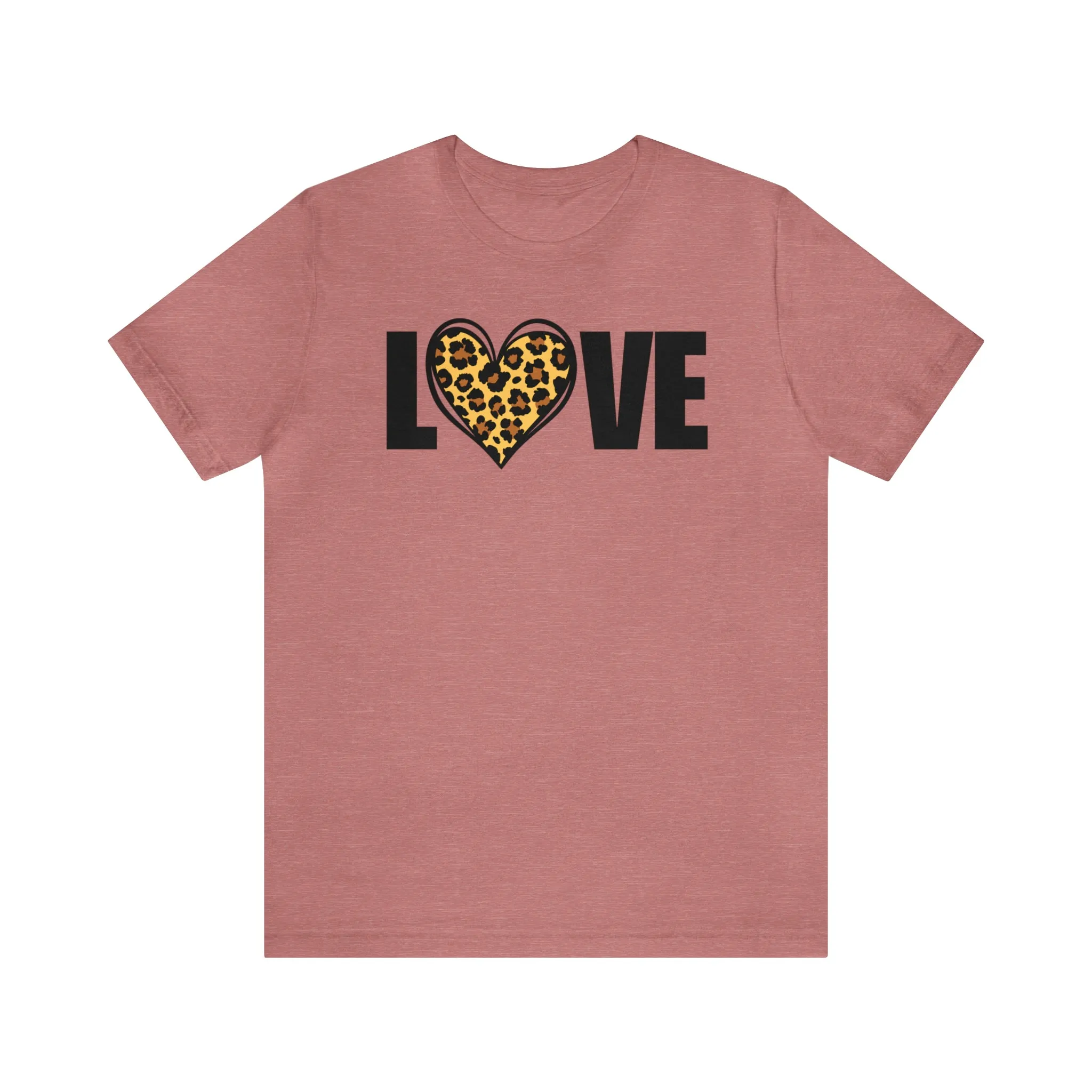 Leopard Heart Happy Valentine's Day T-Shirt | Sweetheart Love Tee |  Bella Canvas 3001 Unisex |  I Love You Short Sleeve Tshirt
