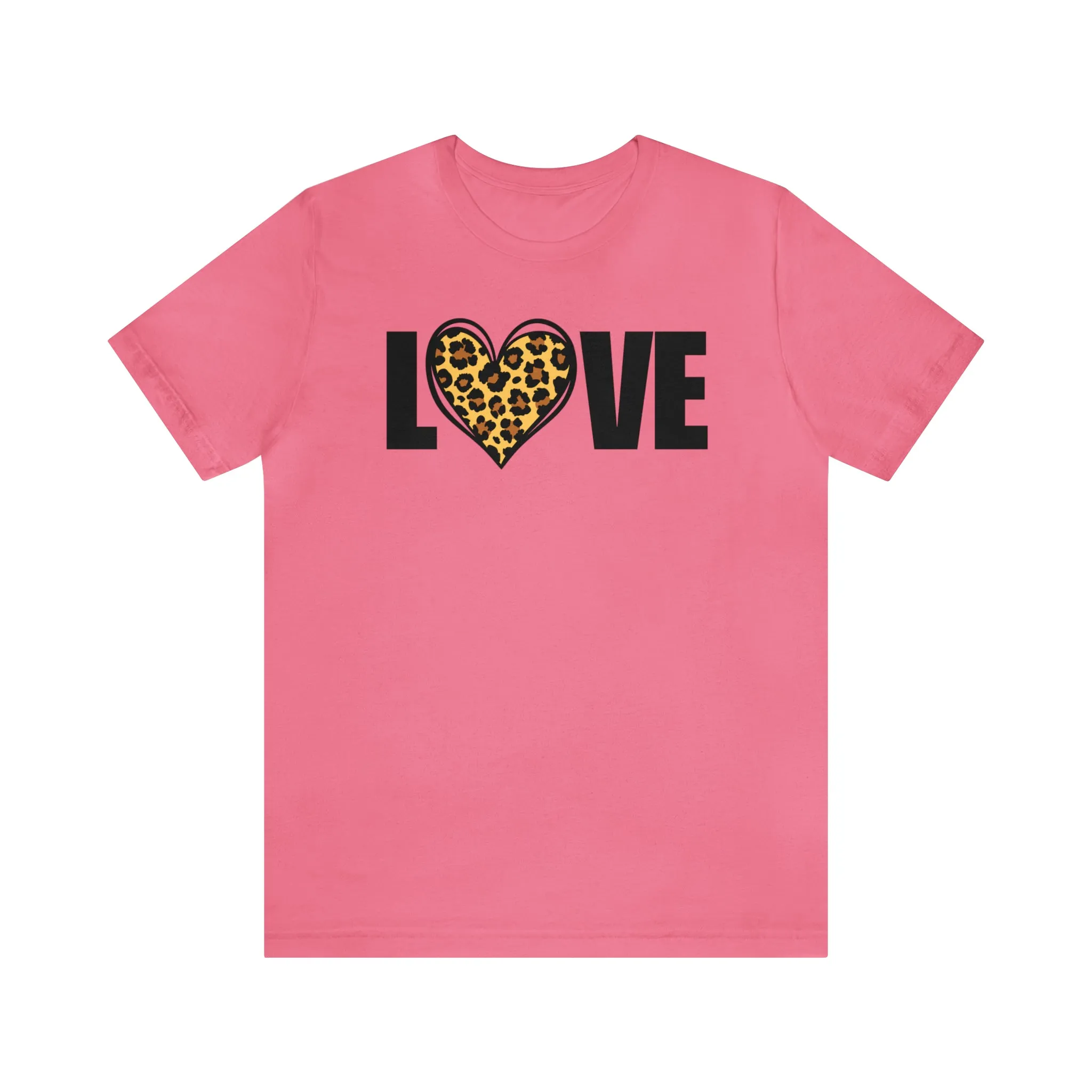Leopard Heart Happy Valentine's Day T-Shirt | Sweetheart Love Tee |  Bella Canvas 3001 Unisex |  I Love You Short Sleeve Tshirt