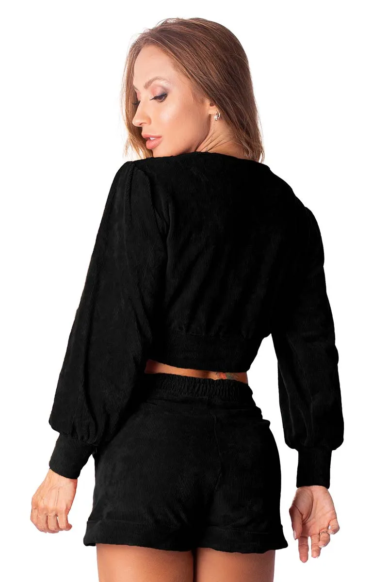 Let's Gym Ebony Plush Shorts