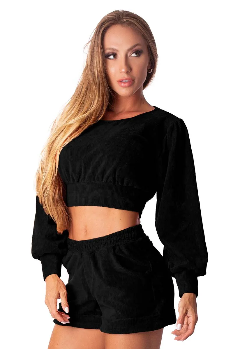 Let's Gym Ebony Plush Shorts