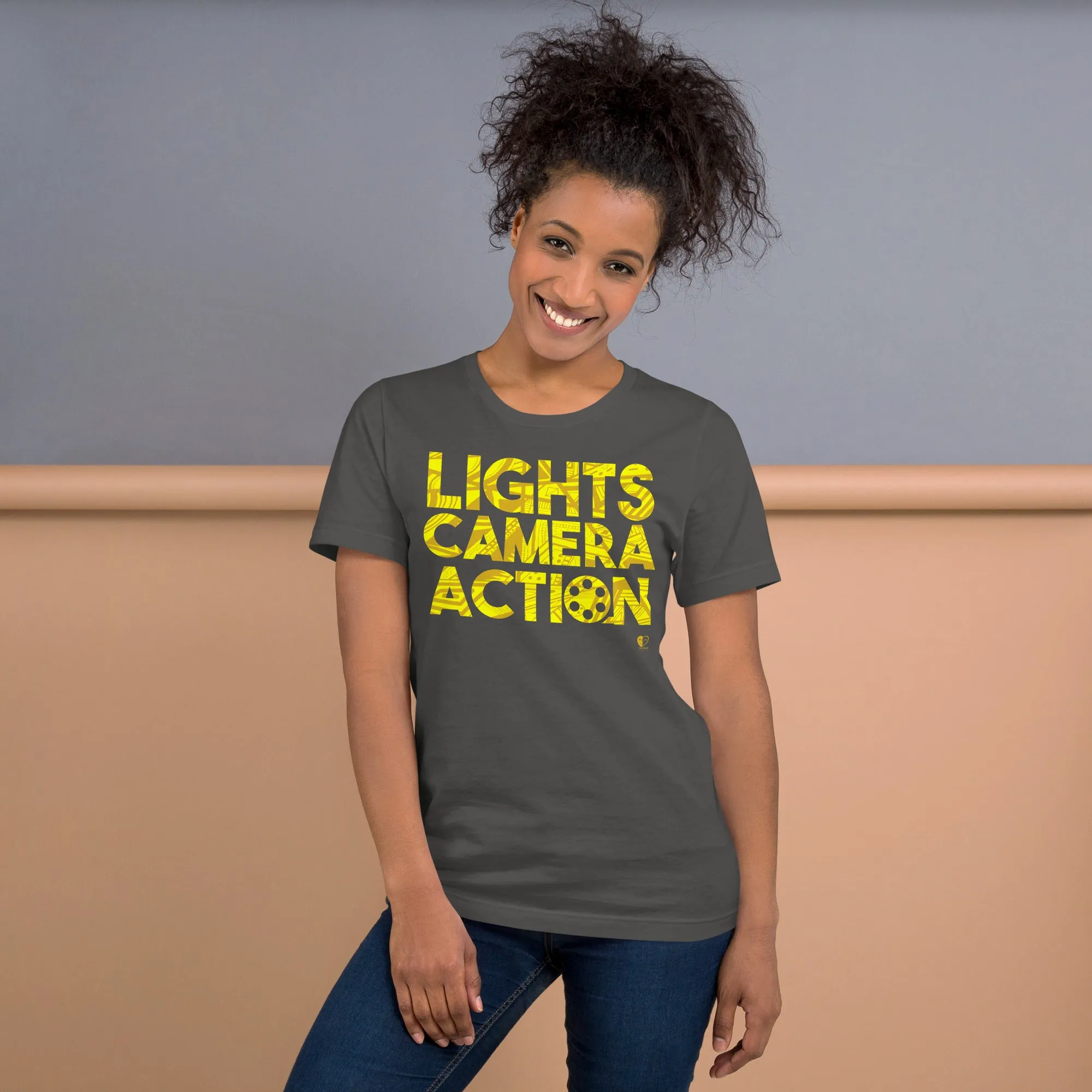 Lights Camera Action Yellow - Short-Sleeve Staple Unisex T-Shirt