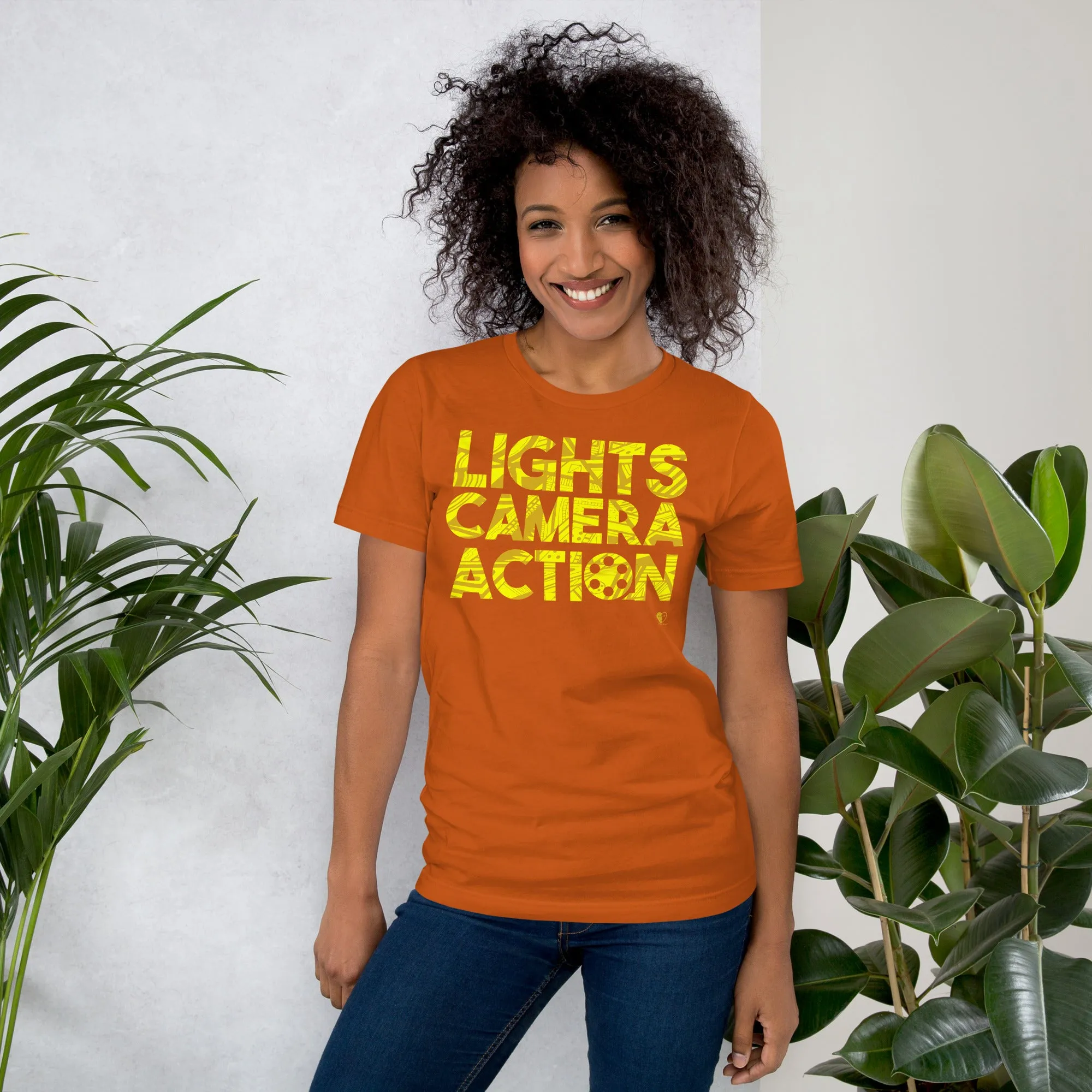 Lights Camera Action Yellow - Short-Sleeve Staple Unisex T-Shirt