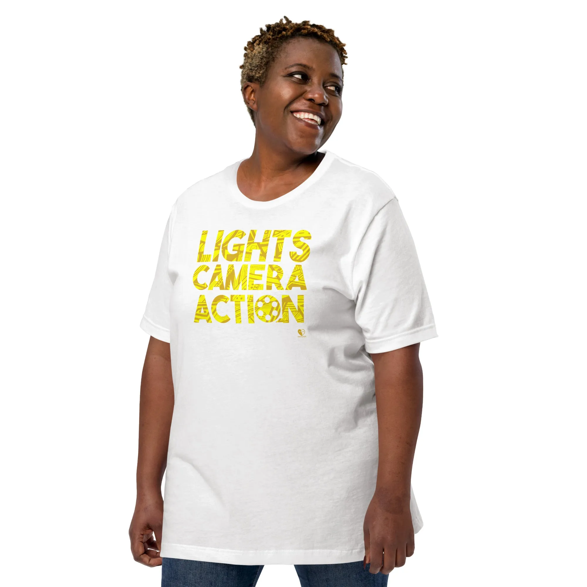 Lights Camera Action Yellow - Short-Sleeve Staple Unisex T-Shirt