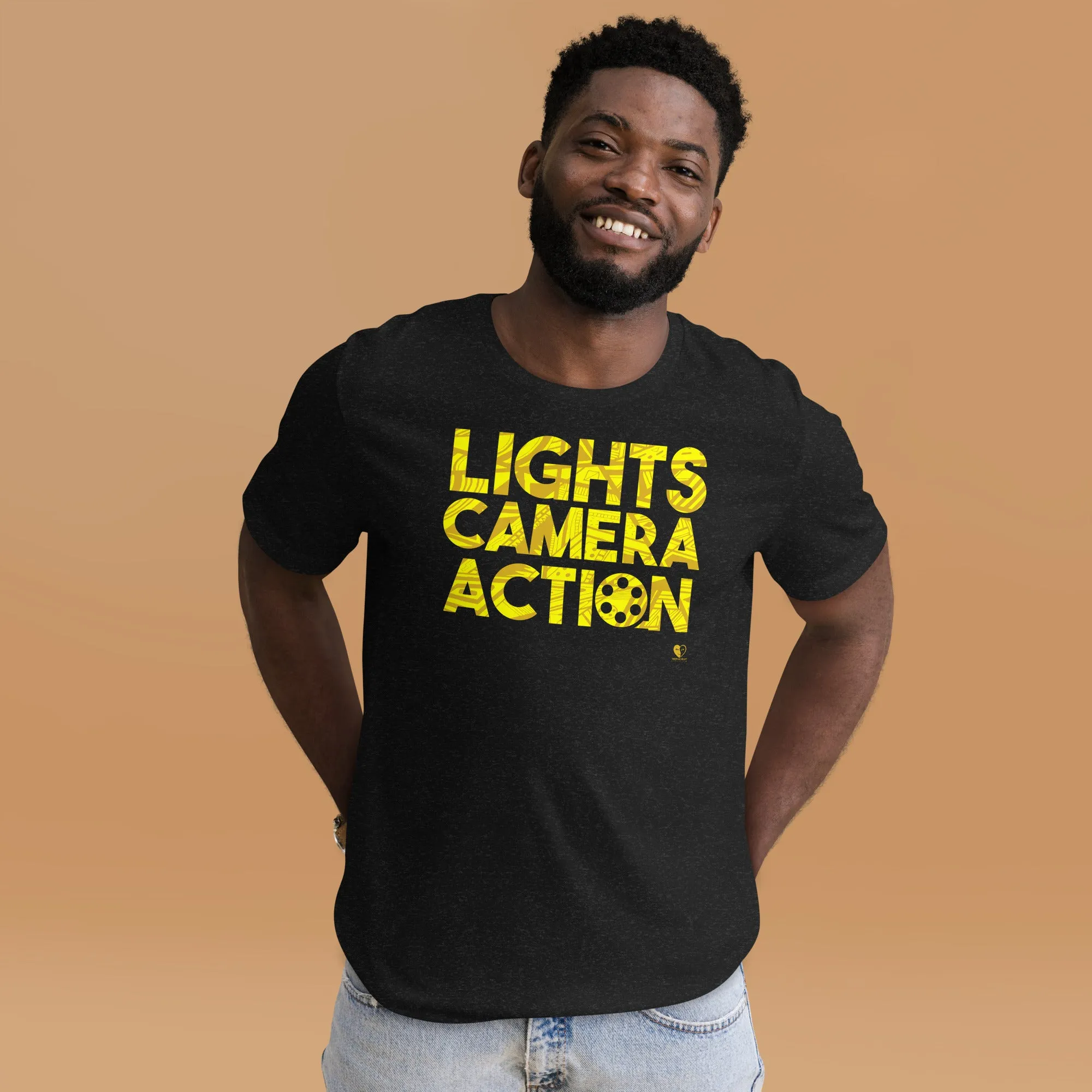 Lights Camera Action Yellow - Short-Sleeve Staple Unisex T-Shirt