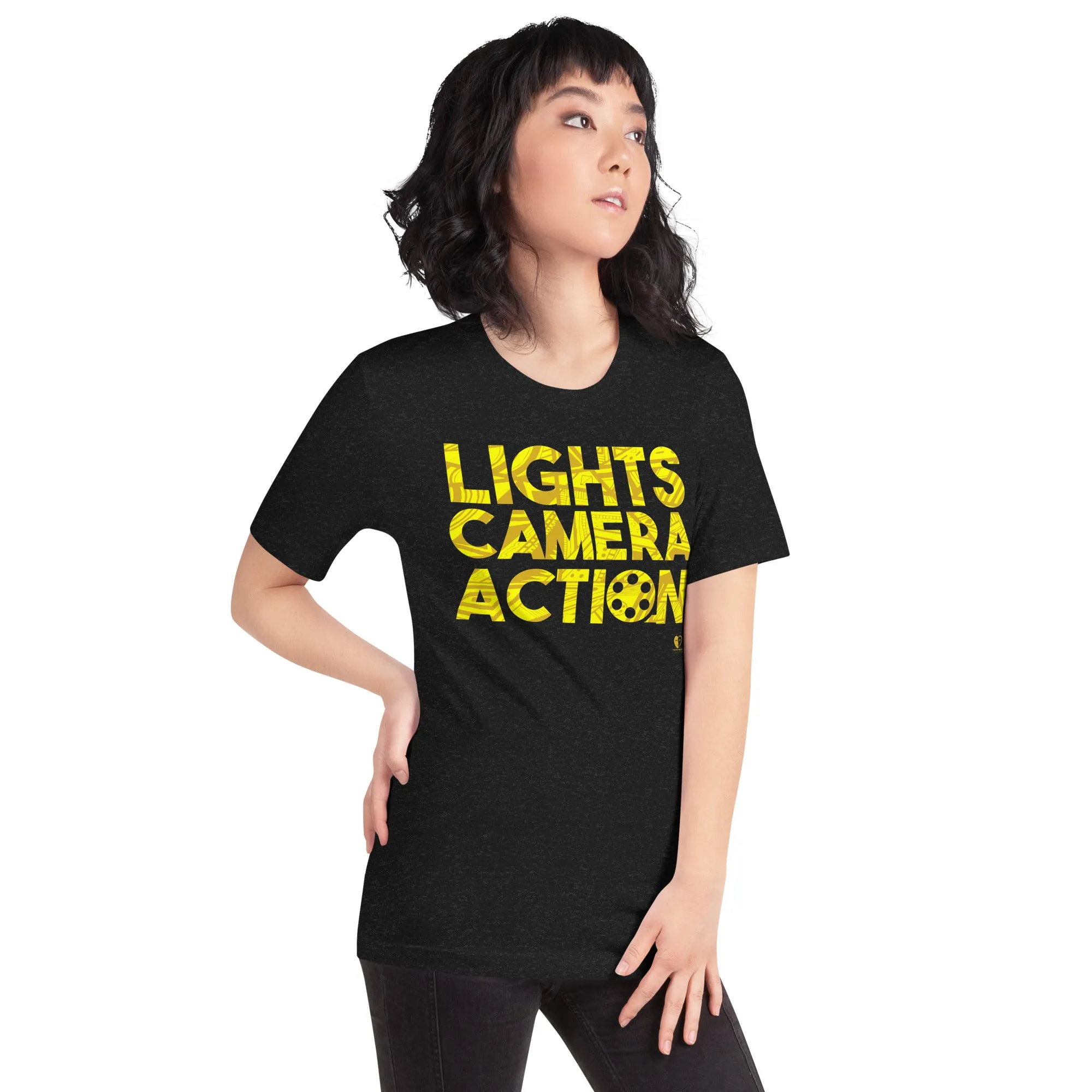 Lights Camera Action Yellow - Short-Sleeve Staple Unisex T-Shirt