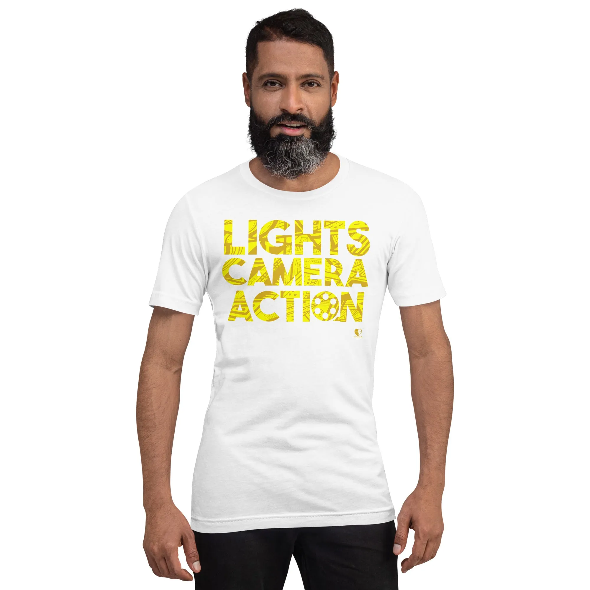 Lights Camera Action Yellow - Short-Sleeve Staple Unisex T-Shirt