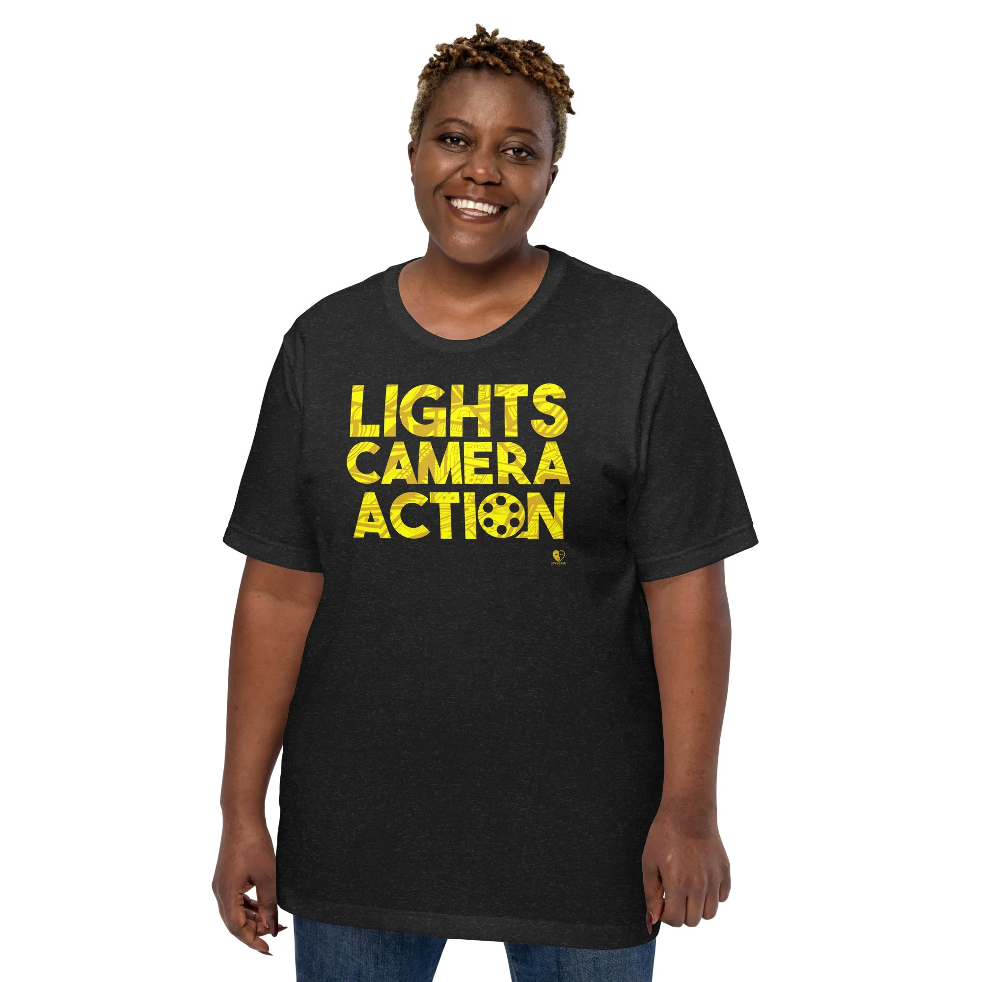 Lights Camera Action Yellow - Short-Sleeve Staple Unisex T-Shirt