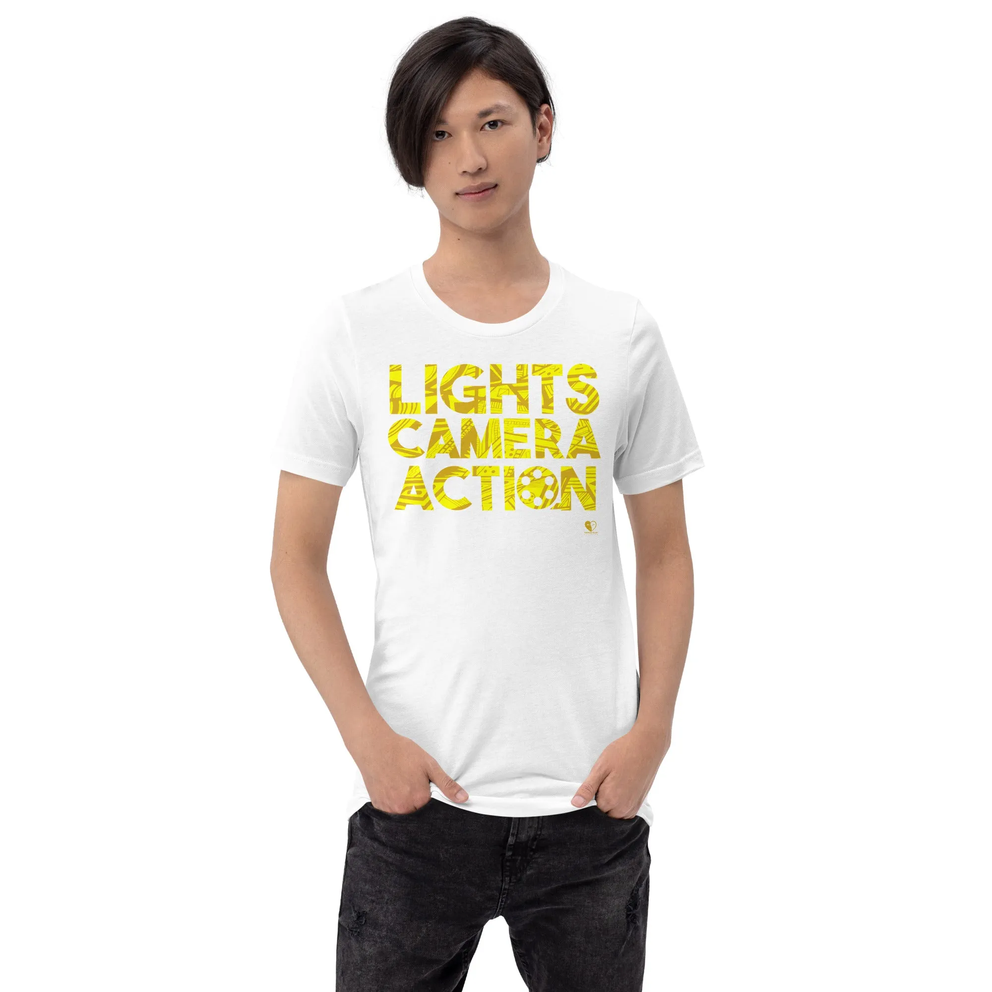Lights Camera Action Yellow - Short-Sleeve Staple Unisex T-Shirt