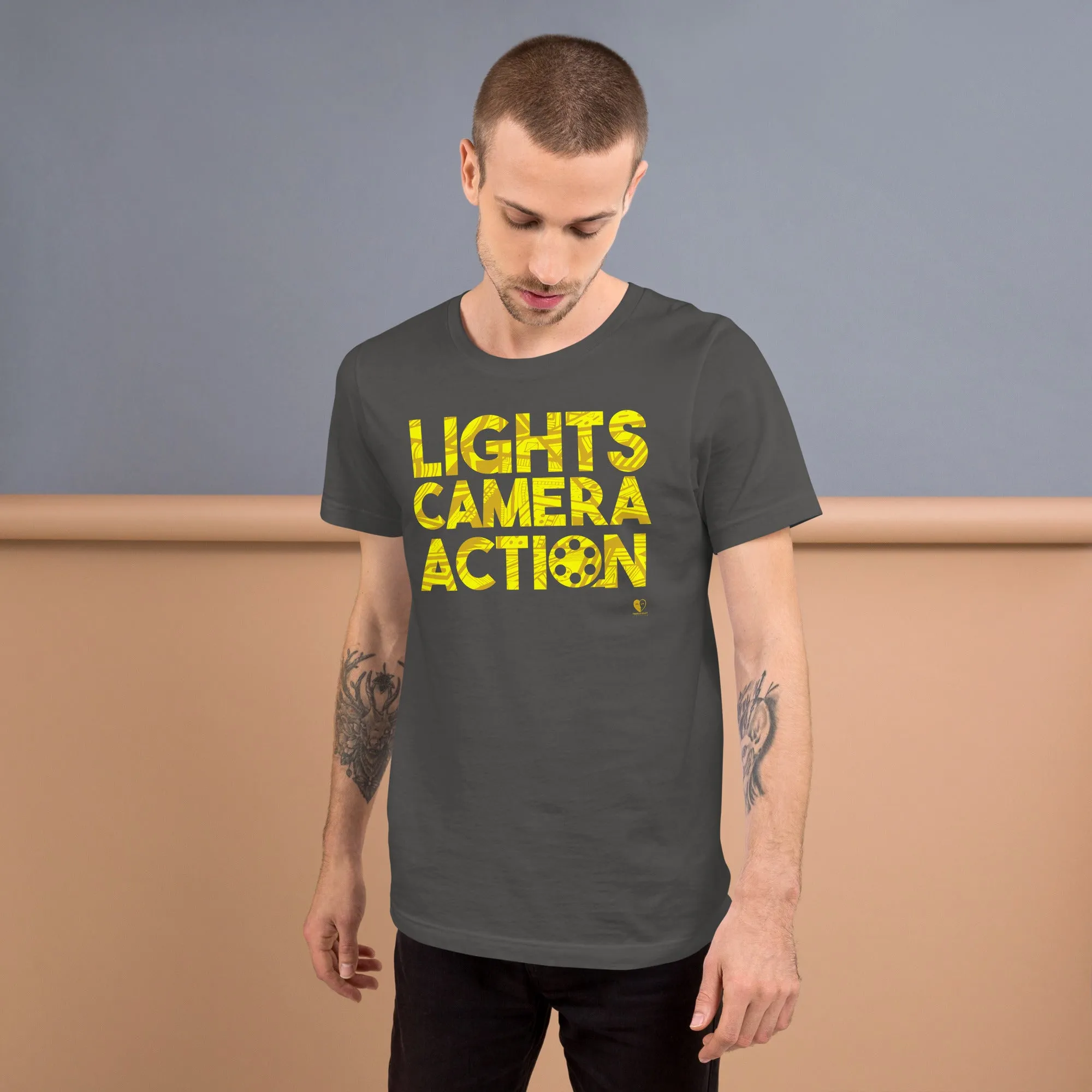 Lights Camera Action Yellow - Short-Sleeve Staple Unisex T-Shirt