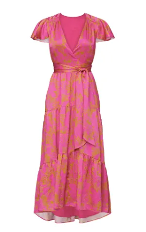 Liza Dress (Ikat Flower Pink)