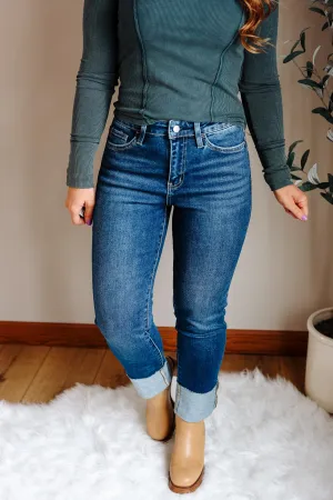 LOVERVET: Sutton Cuffed Slim Straight Jeans