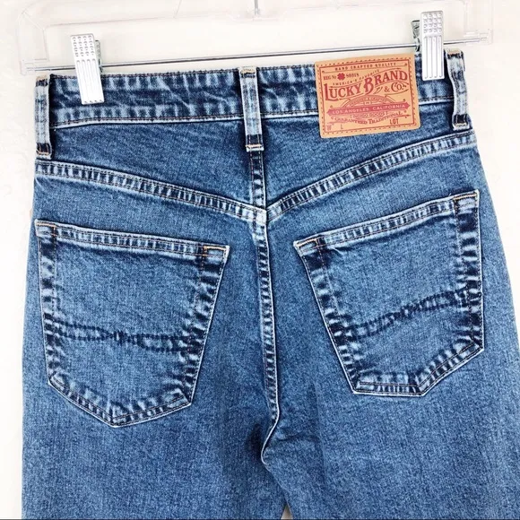 Lucky Brand Lucky Pins Embroidered High Rise Denim Jeans 24‎