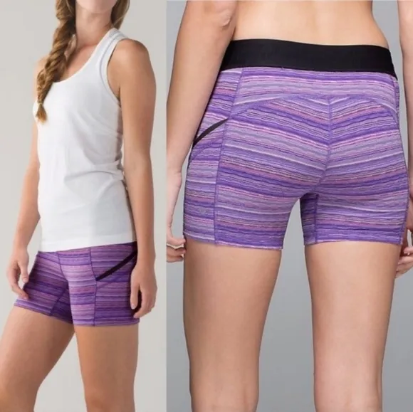 LULULEMON What The Sport Short Pink Space Dye Twist Iris Flower Pink 6