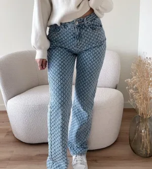 Luna | Denim Print Pants | Comfort & Style | Durable Cotton