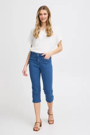 Luxe Elli Cropped Jean | Mid Blue Denim