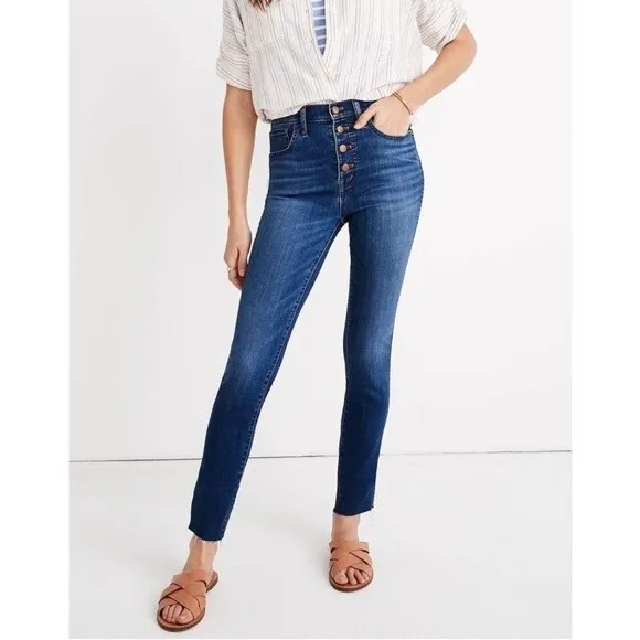 Madewell 10&quot; High-Rise Skinny Crop Jeans: Button-Front TENCEL™ Denim Edi…