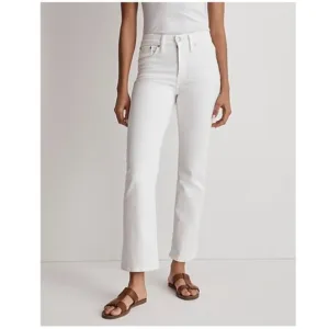 Madewell Kick Out Crop Jeans Mid-Rise White Size 31 NWT