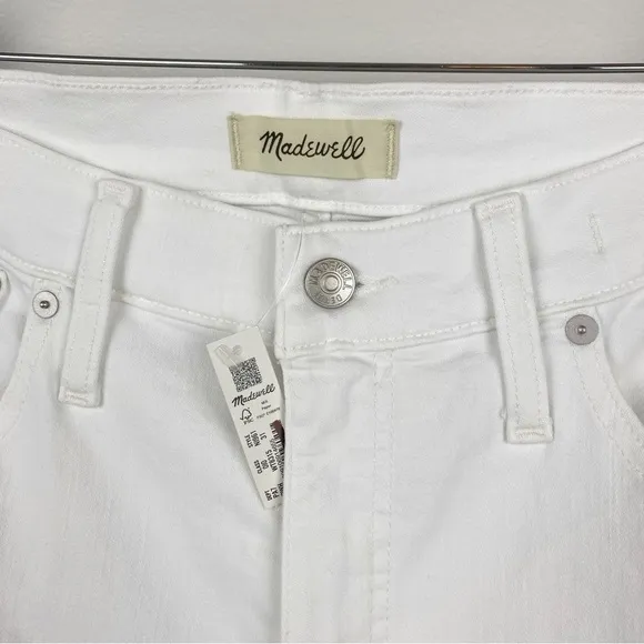 Madewell Kick Out Crop Jeans Mid-Rise White Size 31 NWT