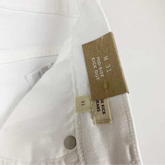 Madewell Kick Out Crop Jeans Mid-Rise White Size 31 NWT