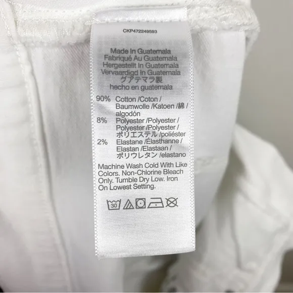 Madewell Kick Out Crop Jeans Mid-Rise White Size 31 NWT