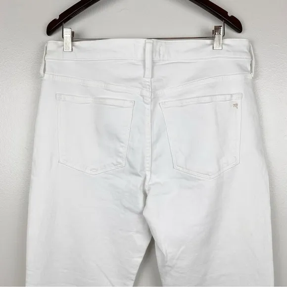 Madewell Kick Out Crop Jeans Mid-Rise White Size 31 NWT