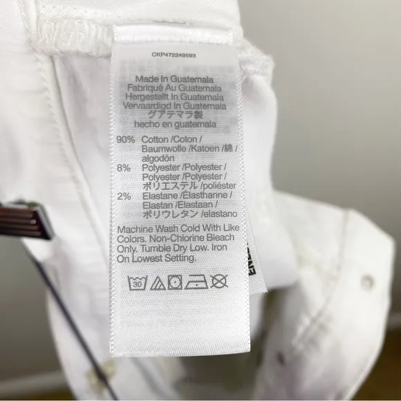 Madewell Kick Out Crop Jeans Mid-Rise White Size 31 NWT