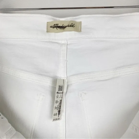 Madewell Kick Out Crop Jeans Mid-Rise White Size 31 NWT