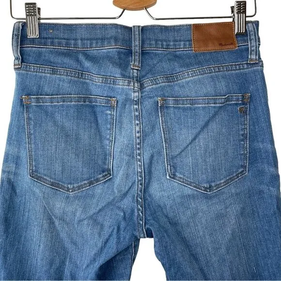 Madewell Medium Blue Chewed Hem Cali Demi Boot Kick Flare Jeans - 27