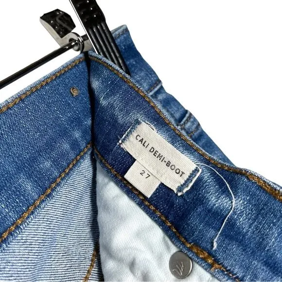 Madewell Medium Blue Chewed Hem Cali Demi Boot Kick Flare Jeans - 27