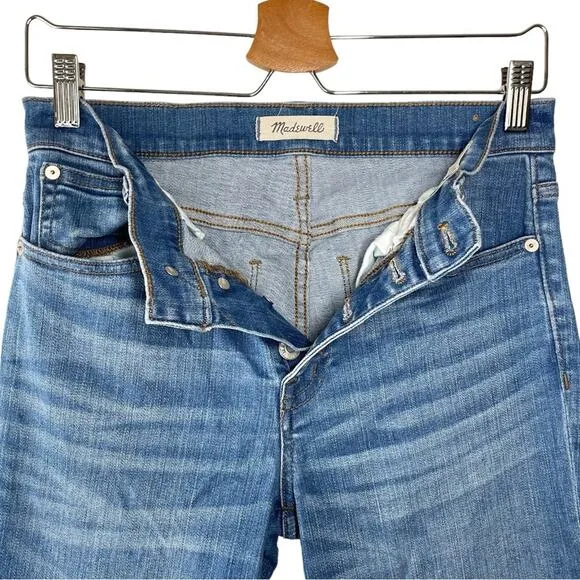 Madewell Medium Blue Chewed Hem Cali Demi Boot Kick Flare Jeans - 27