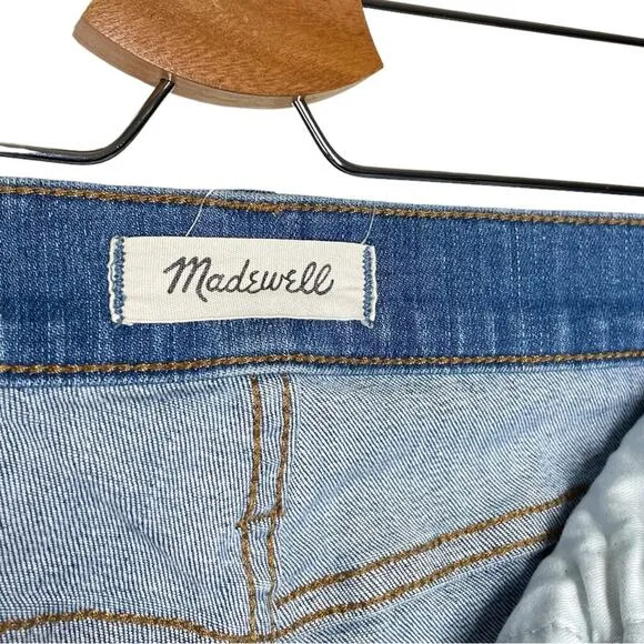 Madewell Medium Blue Chewed Hem Cali Demi Boot Kick Flare Jeans - 27
