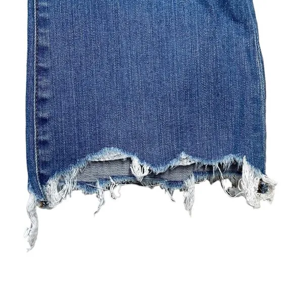 Madewell Medium Blue Chewed Hem Cali Demi Boot Kick Flare Jeans - 27